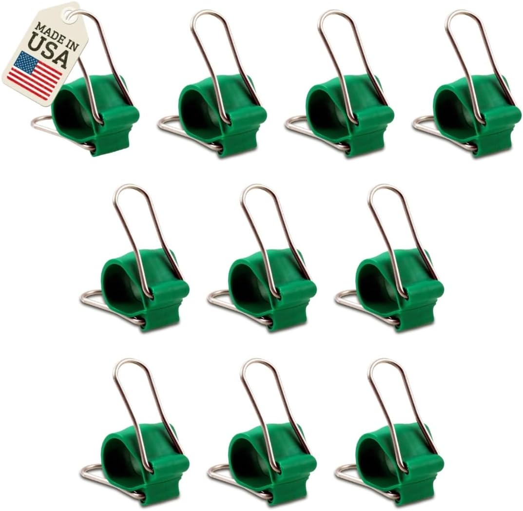 Reusable Greenhouse Clips Made in USA – Orchid Clips, Plant Support Clips & Cord Clips – Heavy-Duty, Weather-Resistant & Durable – Secure Stems, Vines, Wires, Cables, Tomato Plants – Indoor & Outdoor