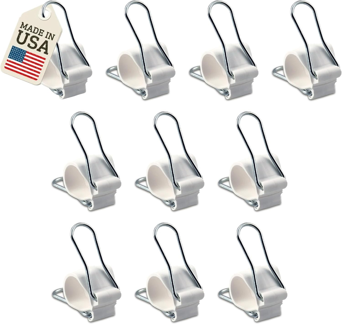 Reusable Greenhouse Clips Made in USA – Orchid Clips, Plant Support Clips & Cord Clips – Heavy-Duty, Weather-Resistant & Durable – Secure Stems, Vines, Wires, Cables, Tomato Plants – Indoor & Outdoor