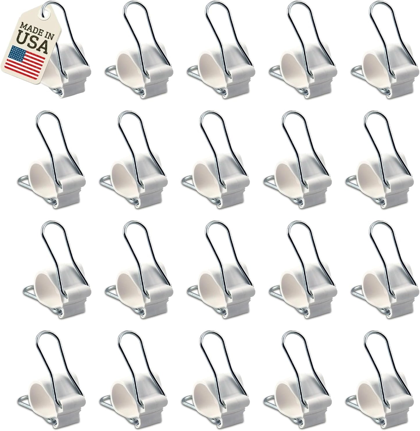 Reusable Greenhouse Clips Made in USA – Orchid Clips, Plant Support Clips & Cord Clips – Heavy-Duty, Weather-Resistant & Durable – Secure Stems, Vines, Wires, Cables, Tomato Plants – Indoor & Outdoor
