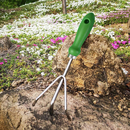 Garden Rake Soil Tiller, Stainless Steel Claw Gardening Tools Hand Rake