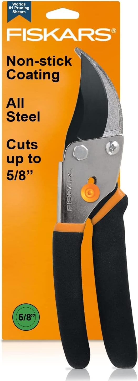 Bypass Pruning Shears, 5/8" Cut Capacity Garden Clippers