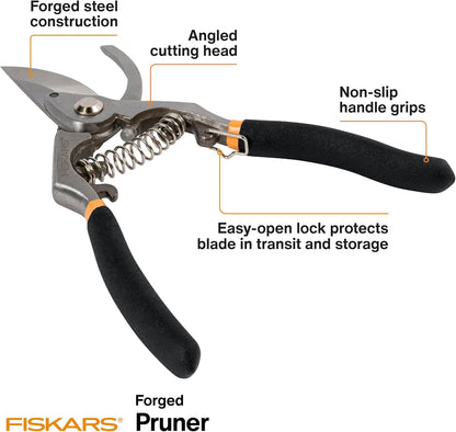 Bypass Pruning Shears, 5/8" Cut Capacity Garden Clippers