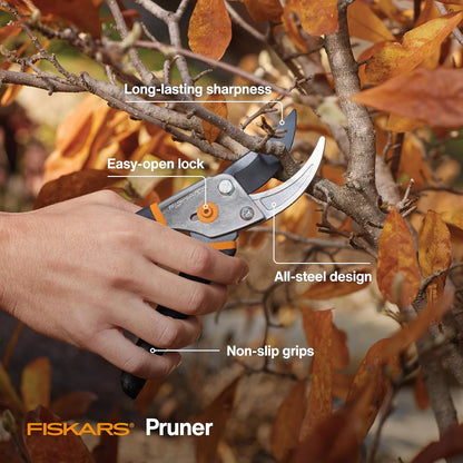 Bypass Pruning Shears, 5/8" Cut Capacity Garden Clippers