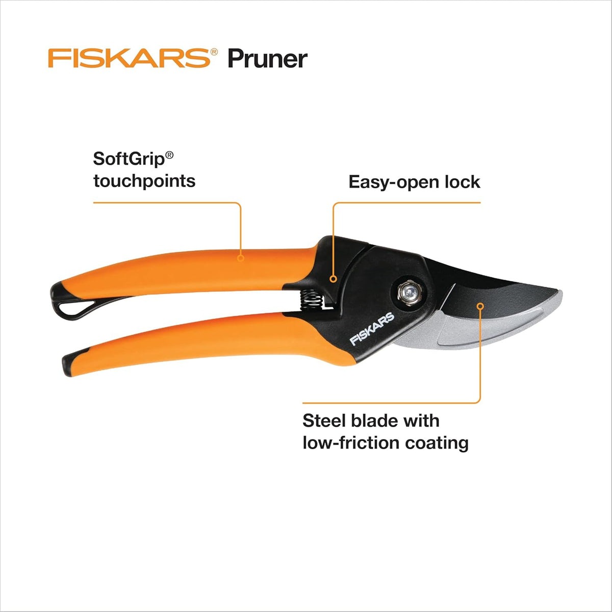 Bypass Pruning Shears, 5/8" Cut Capacity Garden Clippers
