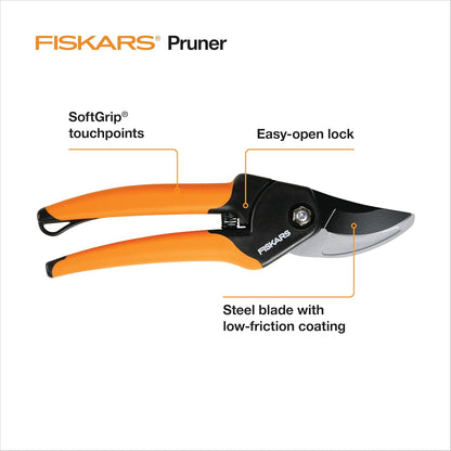 Bypass Pruning Shears, 5/8" Cut Capacity Garden Clippers
