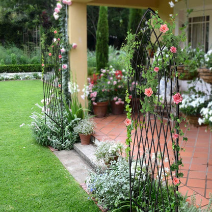 Amagabeli 2 Pack Large Garden Trellis for Climbing Plants 75” x 31” Heavy Duty Rustproof Black Iron Plant Trellis for Potted Plants Support Tall Wall Metal Trellis for Rose Vegetables Cucumber GT05