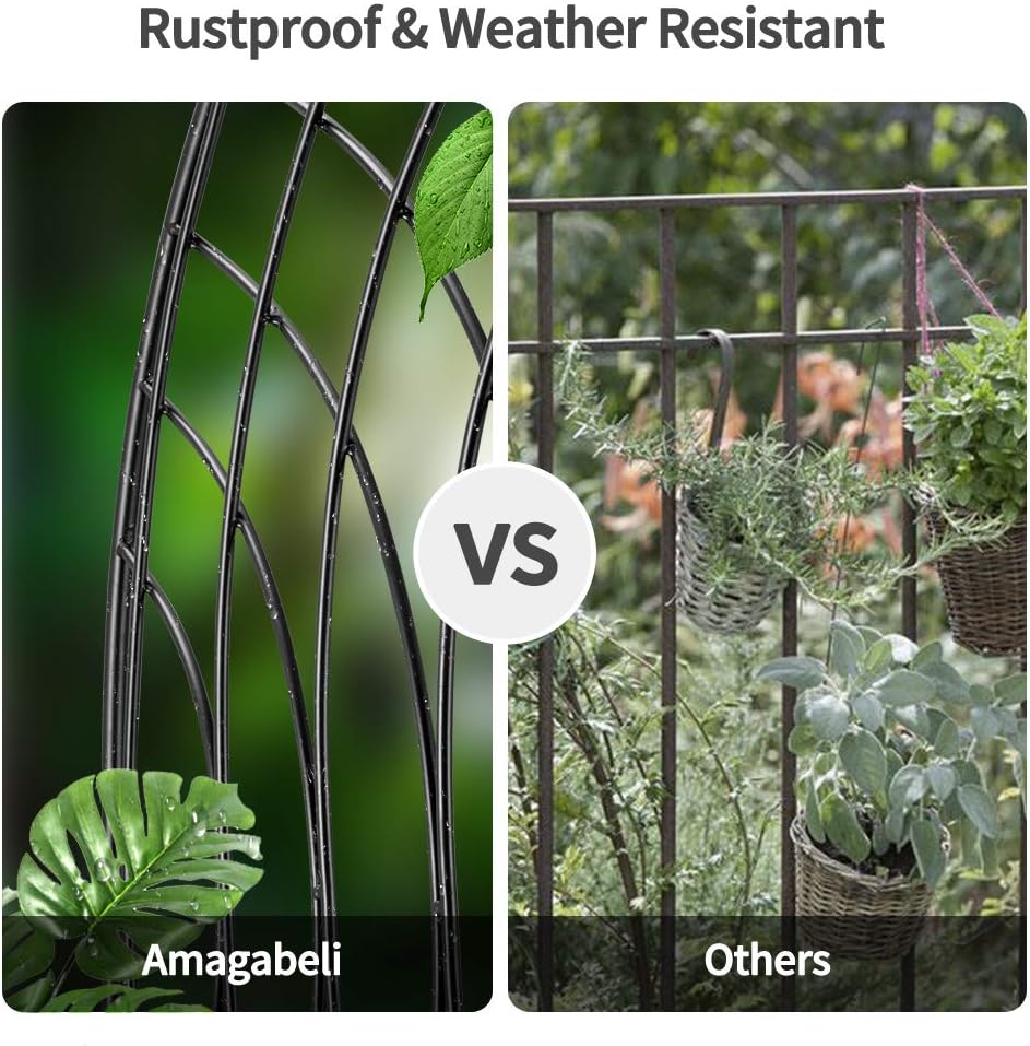 Amagabeli 2 Pack Large Garden Trellis for Climbing Plants 75” x 31” Heavy Duty Rustproof Black Iron Plant Trellis for Potted Plants Support Tall Wall Metal Trellis for Rose Vegetables Cucumber GT05