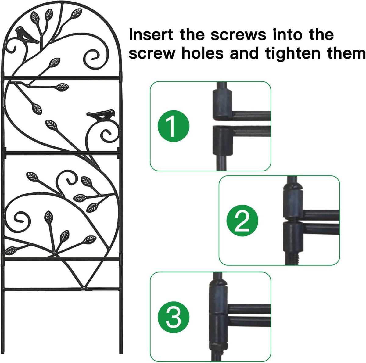 Amagabeli 2 Pack Large Garden Trellis for Climbing Plants 75” x 31” Heavy Duty Rustproof Black Iron Plant Trellis for Potted Plants Support Tall Wall Metal Trellis for Rose Vegetables Cucumber GT05