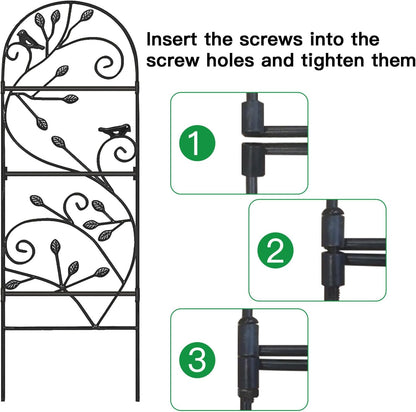 Amagabeli 2 Pack Large Garden Trellis for Climbing Plants 75” x 31” Heavy Duty Rustproof Black Iron Plant Trellis for Potted Plants Support Tall Wall Metal Trellis for Rose Vegetables Cucumber GT05