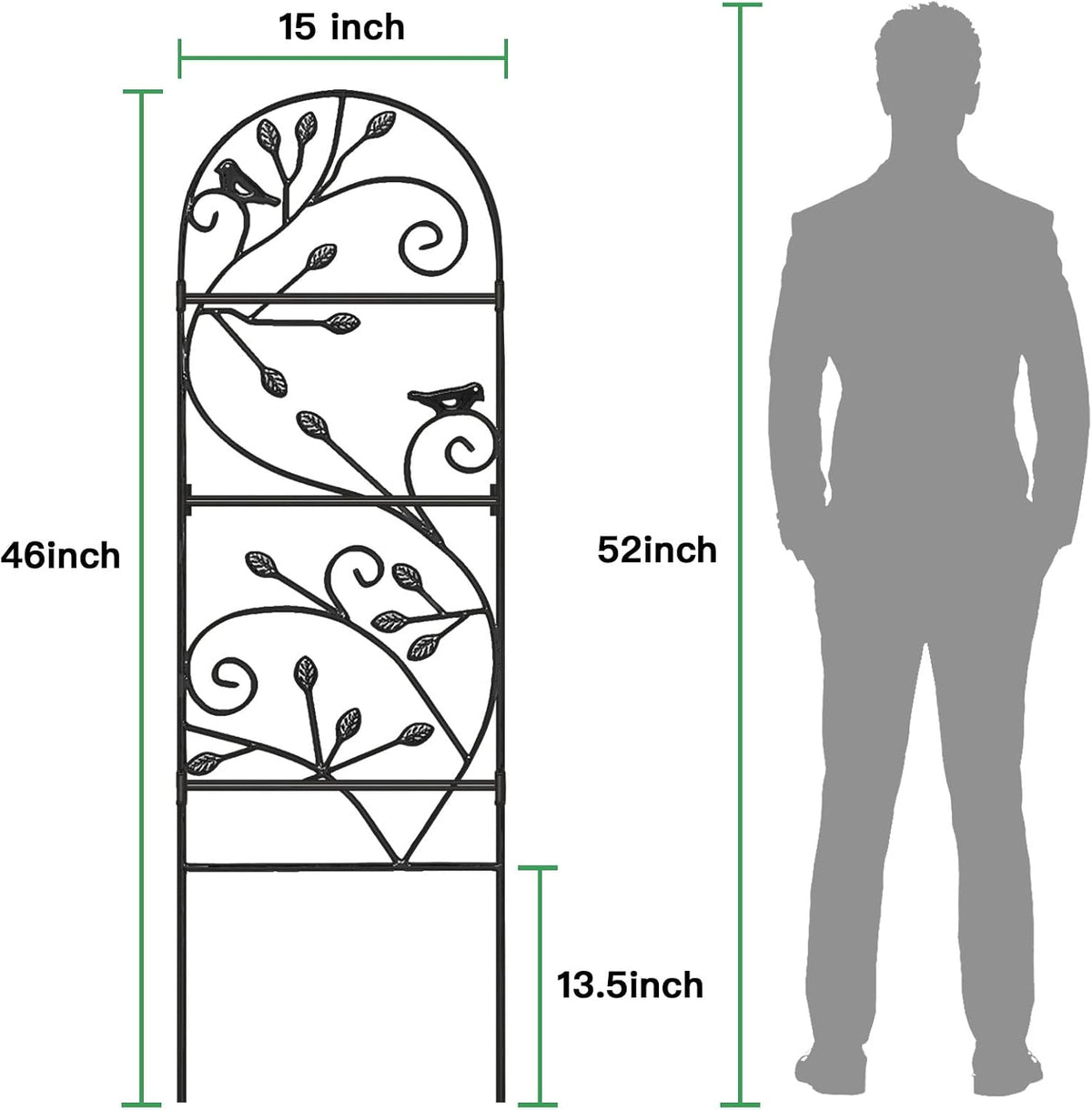Amagabeli 2 Pack Large Garden Trellis for Climbing Plants 75” x 31” Heavy Duty Rustproof Black Iron Plant Trellis for Potted Plants Support Tall Wall Metal Trellis for Rose Vegetables Cucumber GT05