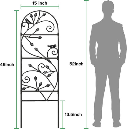 Amagabeli 2 Pack Large Garden Trellis for Climbing Plants 75” x 31” Heavy Duty Rustproof Black Iron Plant Trellis for Potted Plants Support Tall Wall Metal Trellis for Rose Vegetables Cucumber GT05