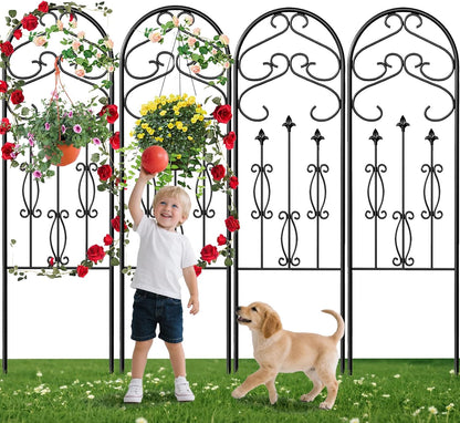 Amagabeli 2 Pack Large Garden Trellis for Climbing Plants 75” x 31” Heavy Duty Rustproof Black Iron Plant Trellis for Potted Plants Support Tall Wall Metal Trellis for Rose Vegetables Cucumber GT05