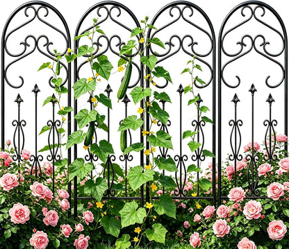 Amagabeli 2 Pack Large Garden Trellis for Climbing Plants 75” x 31” Heavy Duty Rustproof Black Iron Plant Trellis for Potted Plants Support Tall Wall Metal Trellis for Rose Vegetables Cucumber GT05