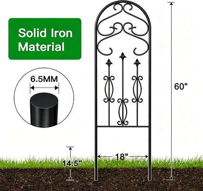 Amagabeli 2 Pack Large Garden Trellis for Climbing Plants 75” x 31” Heavy Duty Rustproof Black Iron Plant Trellis for Potted Plants Support Tall Wall Metal Trellis for Rose Vegetables Cucumber GT05