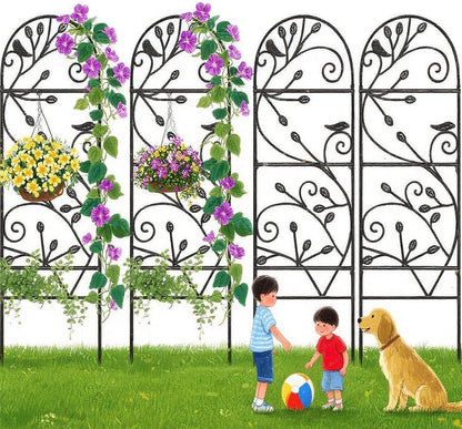 Amagabeli 2 Pack Large Garden Trellis for Climbing Plants 75” x 31” Heavy Duty Rustproof Black Iron Plant Trellis for Potted Plants Support Tall Wall Metal Trellis for Rose Vegetables Cucumber GT05