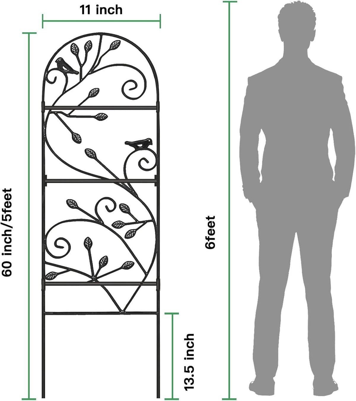Amagabeli 2 Pack Large Garden Trellis for Climbing Plants 75” x 31” Heavy Duty Rustproof Black Iron Plant Trellis for Potted Plants Support Tall Wall Metal Trellis for Rose Vegetables Cucumber GT05