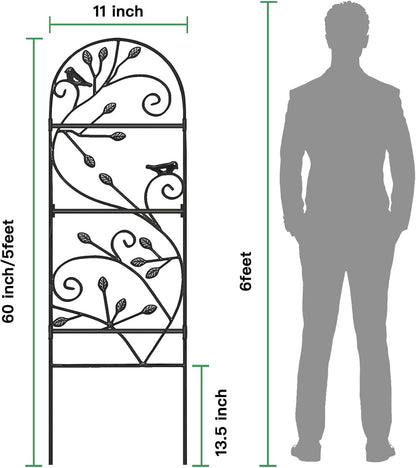 Amagabeli 2 Pack Large Garden Trellis for Climbing Plants 75” x 31” Heavy Duty Rustproof Black Iron Plant Trellis for Potted Plants Support Tall Wall Metal Trellis for Rose Vegetables Cucumber GT05