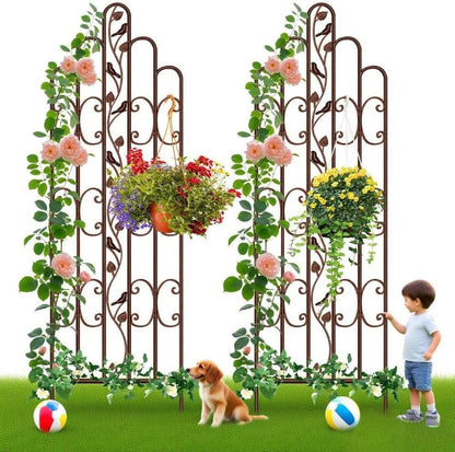 Amagabeli 2 Pack Large Garden Trellis for Climbing Plants 75” x 31” Heavy Duty Rustproof Black Iron Plant Trellis for Potted Plants Support Tall Wall Metal Trellis for Rose Vegetables Cucumber GT05