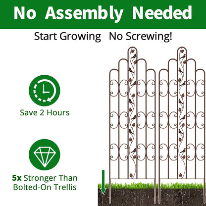 Amagabeli 2 Pack Large Garden Trellis for Climbing Plants 75” x 31” Heavy Duty Rustproof Black Iron Plant Trellis for Potted Plants Support Tall Wall Metal Trellis for Rose Vegetables Cucumber GT05