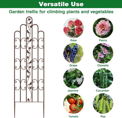 Amagabeli 2 Pack Large Garden Trellis for Climbing Plants 75” x 31” Heavy Duty Rustproof Black Iron Plant Trellis for Potted Plants Support Tall Wall Metal Trellis for Rose Vegetables Cucumber GT05