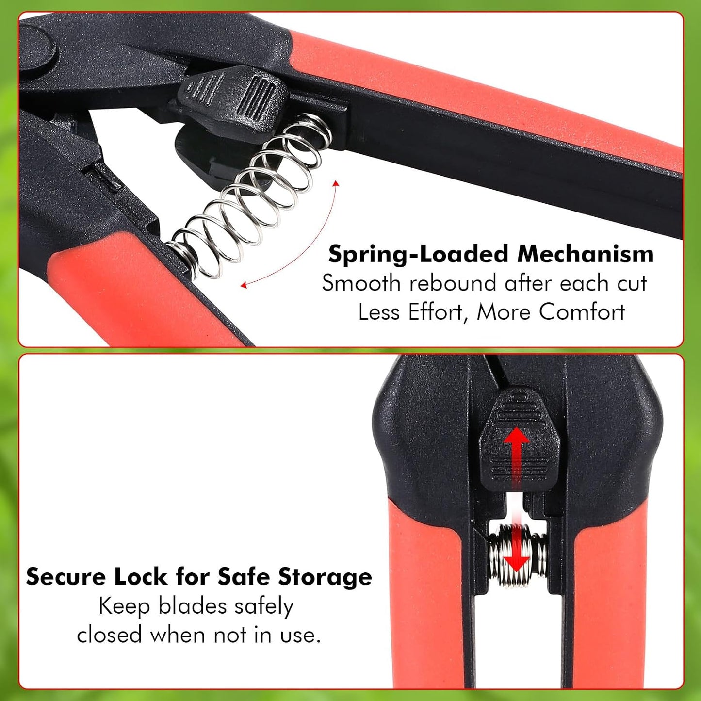 Garden Pruning Shears 2 Pack with Sharp Stainless Steel Blades