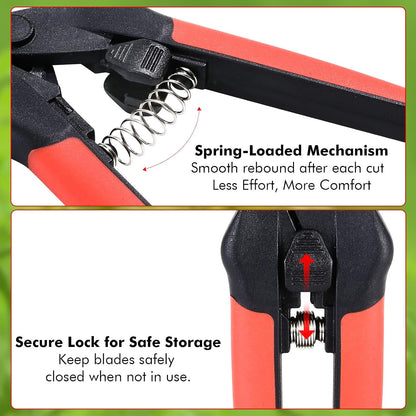 Garden Pruning Shears 2 Pack with Sharp Stainless Steel Blades
