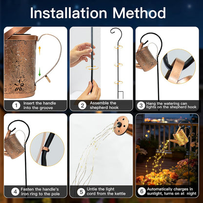 Solar Watering Can Lights Hummingbird, Garden Birthday Gifts for Women