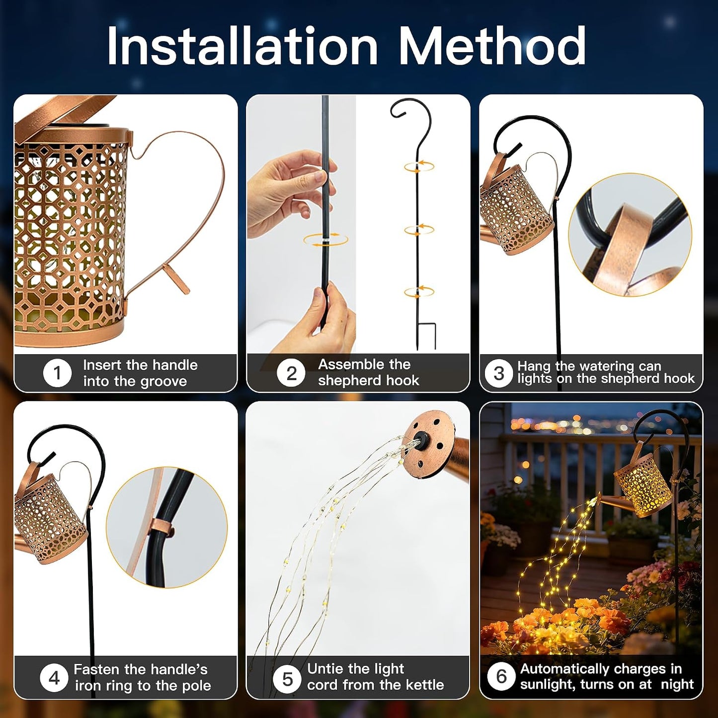 Solar Watering Can Lights Hummingbird, Garden Birthday Gifts for Women