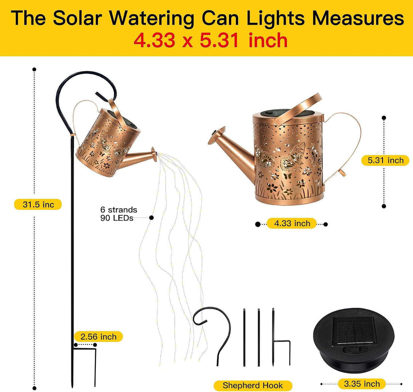 Solar Watering Can Lights Hummingbird, Garden Birthday Gifts for Women