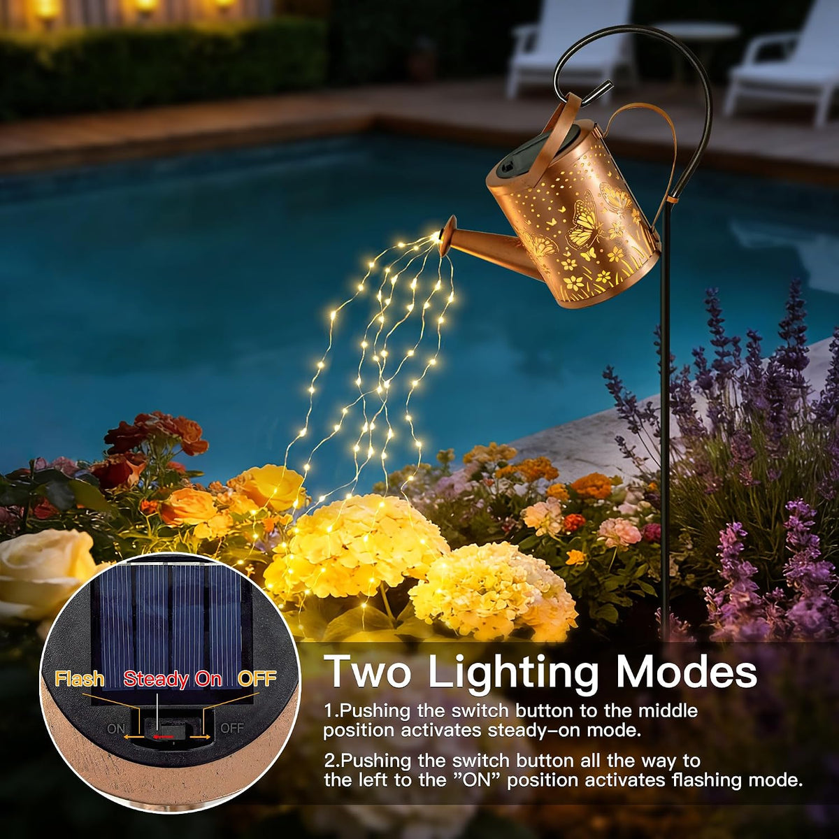 Solar Watering Can Lights Hummingbird, Garden Birthday Gifts for Women