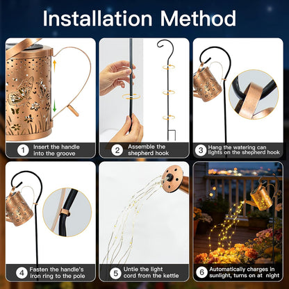 Solar Watering Can Lights Hummingbird, Garden Birthday Gifts for Women