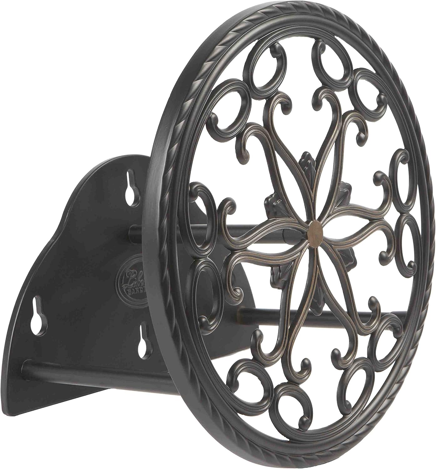 Liberty Garden 671 Wall Mount Decorative Garden Hose Butler, Holds 125-Feet of 5/8-Inch Hose - Patina