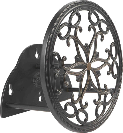 Liberty Garden 671 Wall Mount Decorative Garden Hose Butler, Holds 125-Feet of 5/8-Inch Hose - Patina
