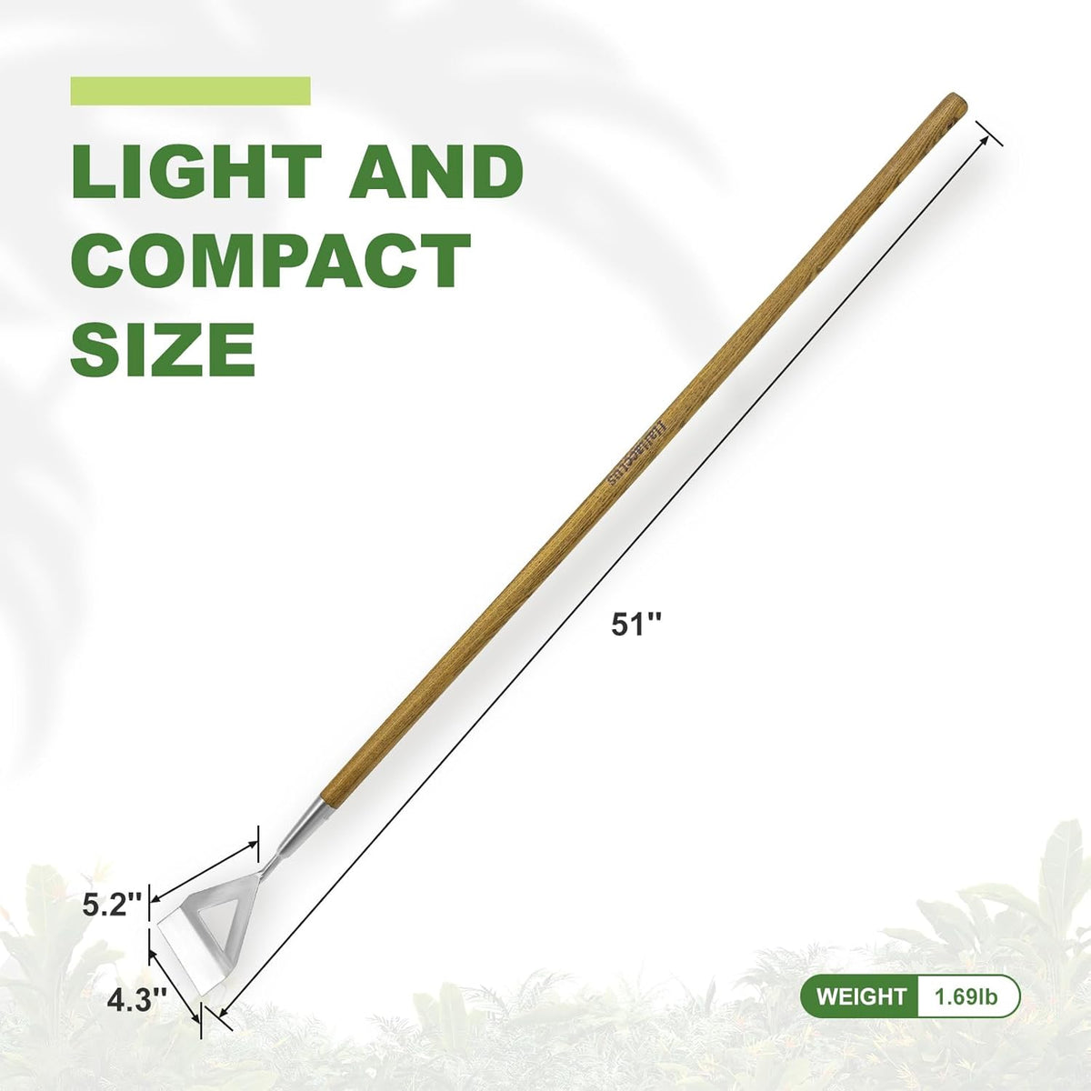 Women's Dutch Hoe, 51'' Long Handle Dutch Hoe Weeder for Weeds