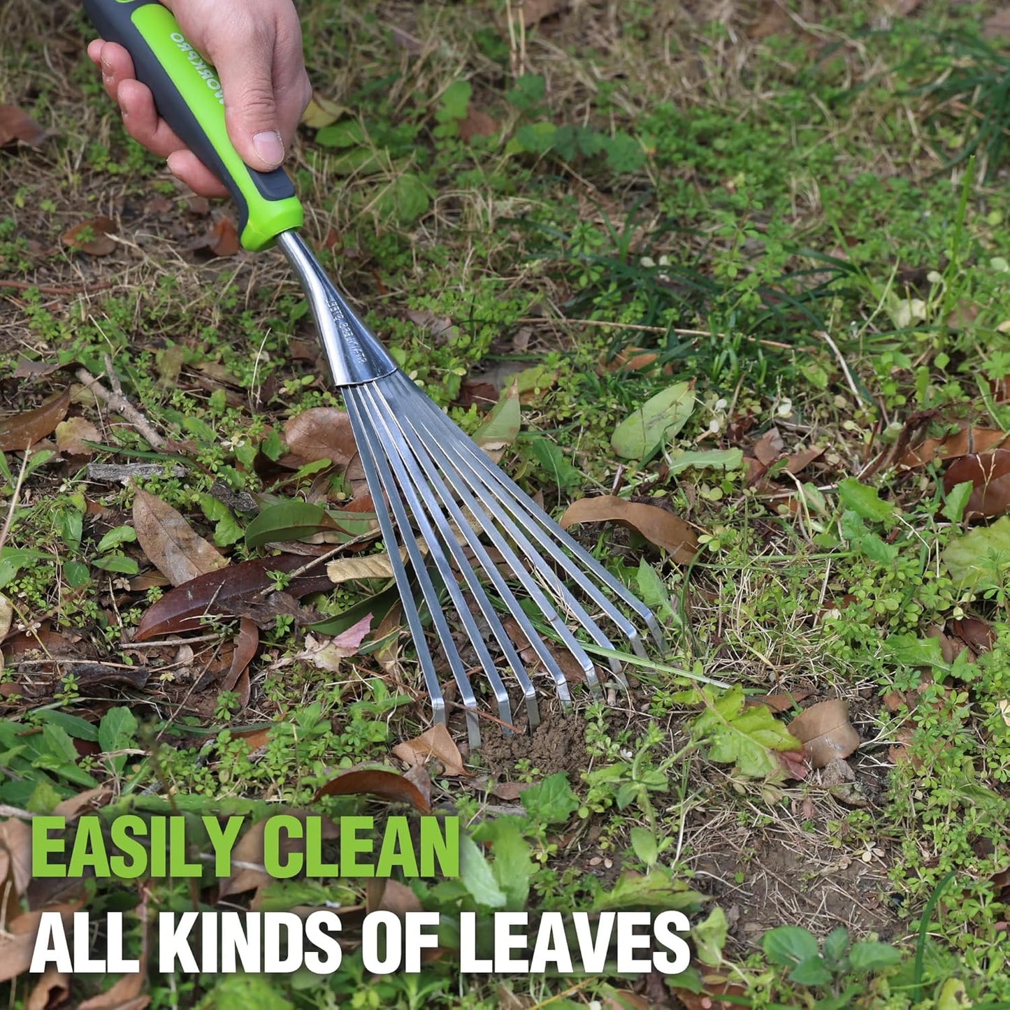 16" Hand Rake, Garden Rake with Soft Handle
