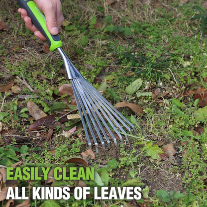 16" Hand Rake, Garden Rake with Soft Handle