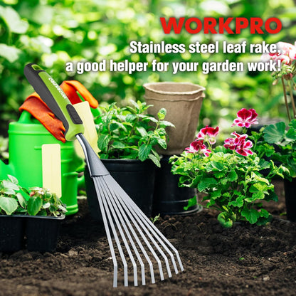 16" Hand Rake, Garden Rake with Soft Handle