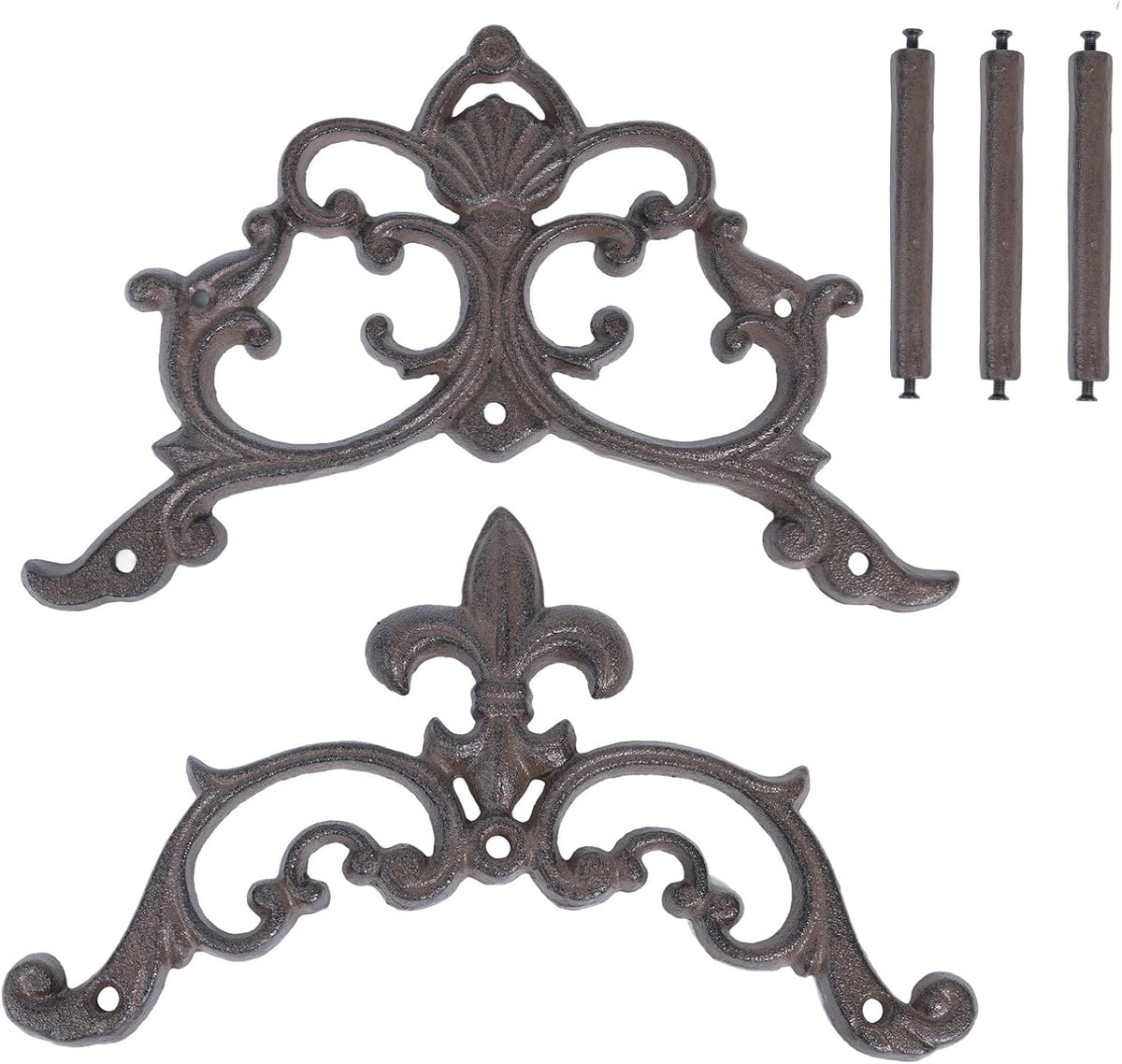 Cast Iron Garden Hose Holder, Sturday Wall Mount Hose Storage (Brown)