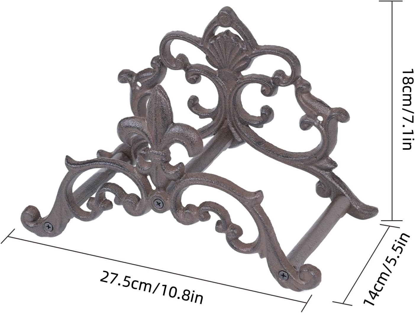 Cast Iron Garden Hose Holder, Sturday Wall Mount Hose Storage (Brown)