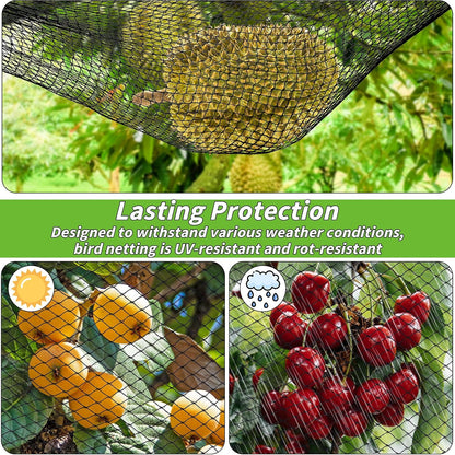 Garden Mesh Netting 20x30 FT Heavy Duty Garden Bird Net Mesh Pest Barrier Reusable Ultra Fine Deer Fence Netting Crops Row Cover Raised Bed Protect Fruits Flower Vegetables from Bird Deer Squirrel