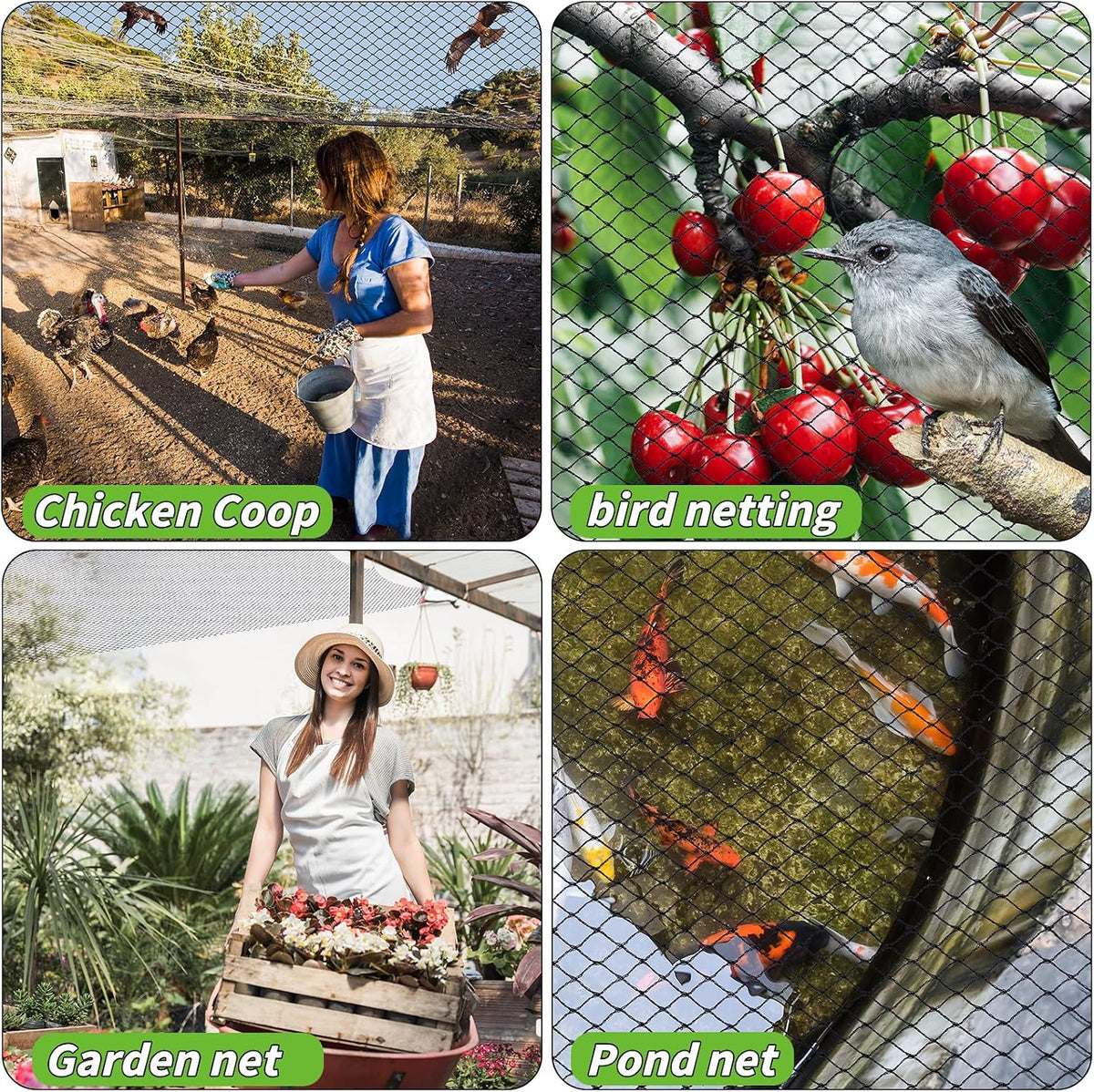 Garden Mesh Netting 20x30 FT Heavy Duty Garden Bird Net Mesh Pest Barrier Reusable Ultra Fine Deer Fence Netting Crops Row Cover Raised Bed Protect Fruits Flower Vegetables from Bird Deer Squirrel