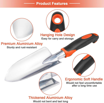 Garden Shovel Trowel Garden Tool Set, 2 Pack Heavy Duty Gardening Tools Set Include Wide Garden Trowel, Hand Shovel with Measurement Mark, Small Shovels for Gardening Digging Planting Transplanting
