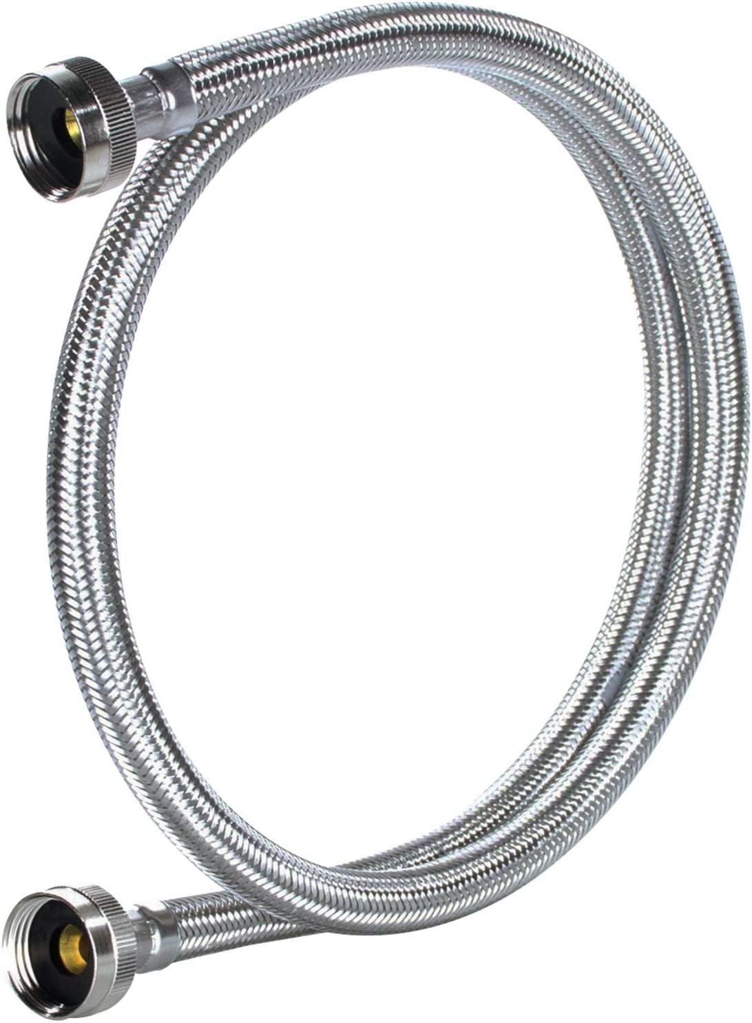 Washing Machine Hoses (2 Pack), Hot and Cold Water Supply Lines, 4 Feet, PVC Core with Premium Braided Stainless Steel