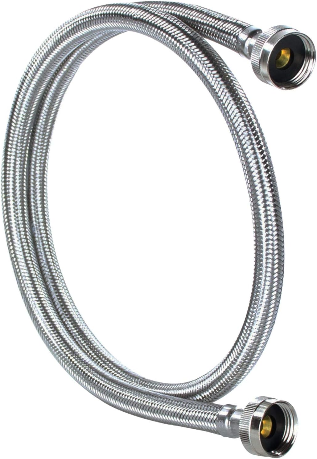 Washing Machine Hoses (2 Pack), Hot and Cold Water Supply Lines, 4 Feet, PVC Core with Premium Braided Stainless Steel