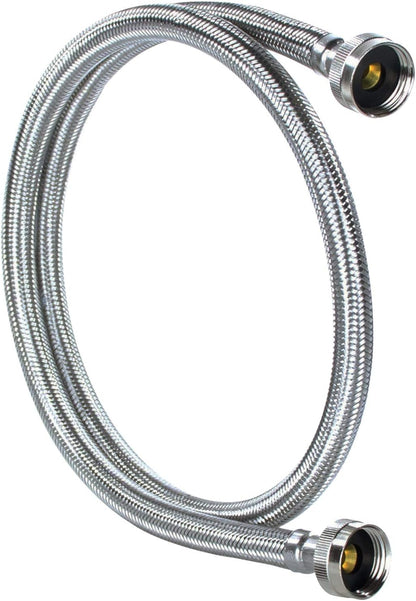Washing Machine Hoses (2 Pack), Hot and Cold Water Supply Lines, 4 Feet, PVC Core with Premium Braided Stainless Steel