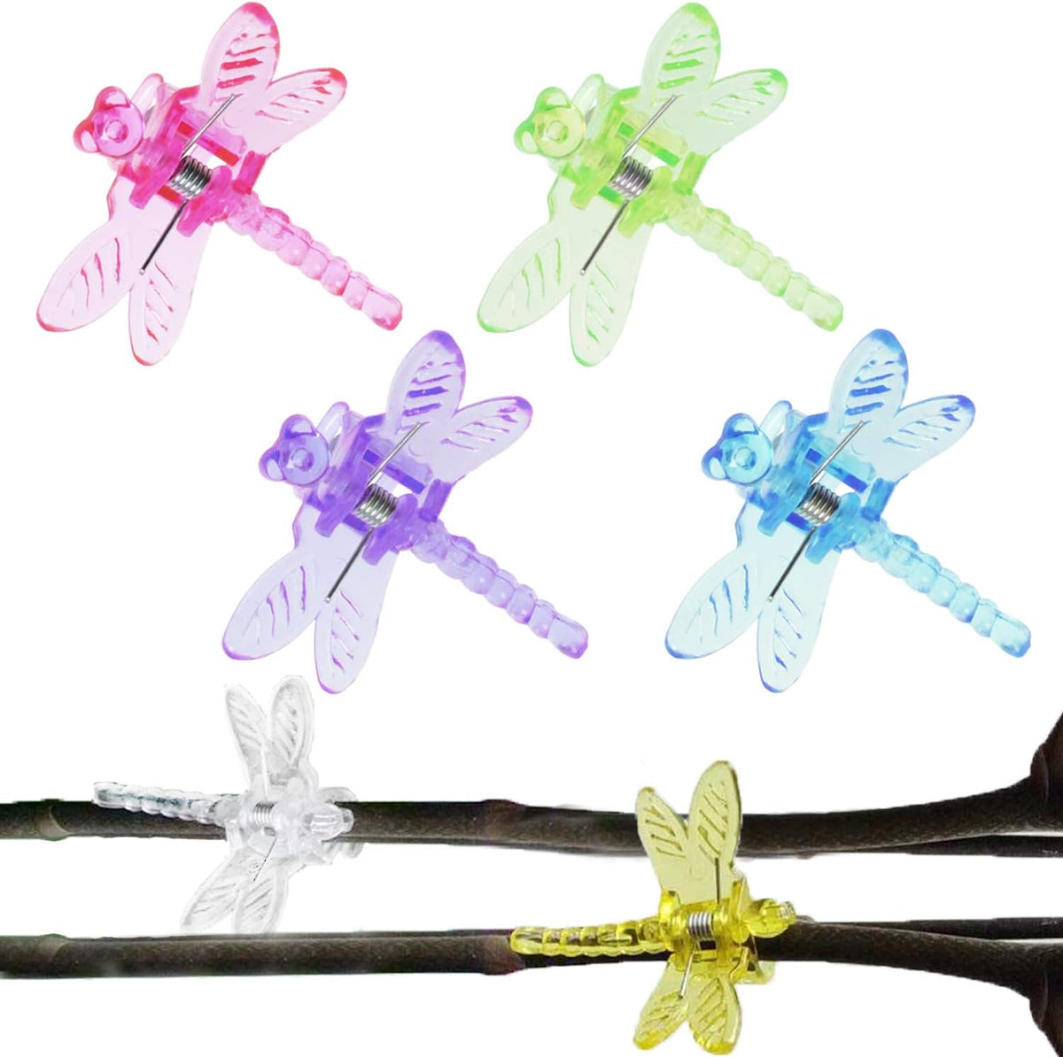 Dragonfly Plant Clips - 30PCS Mix Color Orchid & Vine Support Clips