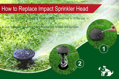 Multi-Functional Sprinkler Wrench, Replacement for 42064 Maxi-Paw Wrench, Compatible with Rainbird LG-3 Mini-Paw, AG5, and 2045A Maxi-Paw Sprinklers