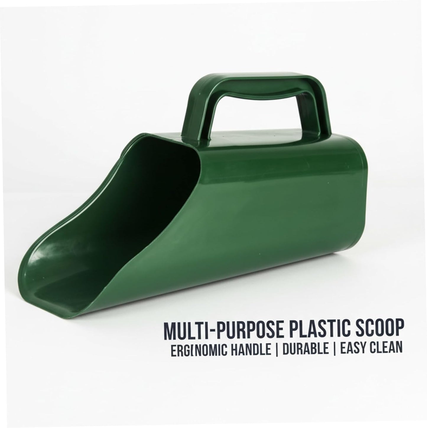 Soil Scoop - Multi-Purpose Hand Shovel for Gardening with Sifting Holes, Plastic Scoop Shovel for Potting Soil, Indoor Plants & Yard Work (Dark Green)