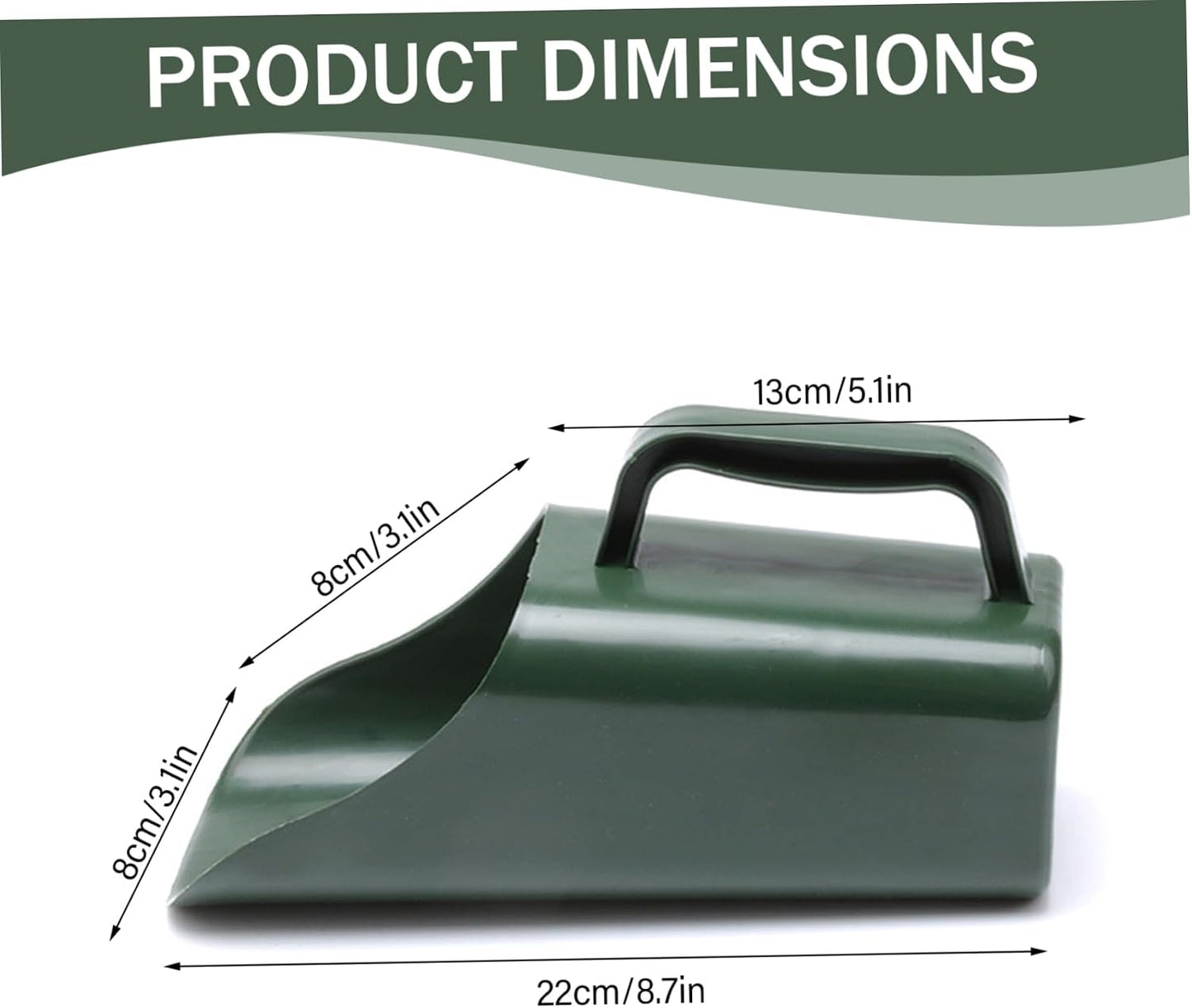 Soil Scoop - Multi-Purpose Hand Shovel for Gardening with Sifting Holes, Plastic Scoop Shovel for Potting Soil, Indoor Plants & Yard Work (Dark Green)