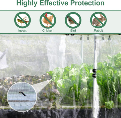 Garden Netting Pest Barrier 10 x 50FT Garden Mesh Netting Insect Netting Garden Neting for Raised Beds Garden Insect Barrier Plant Mesh Cover for Vegetable Flowers Fruits Plants Greenhouse